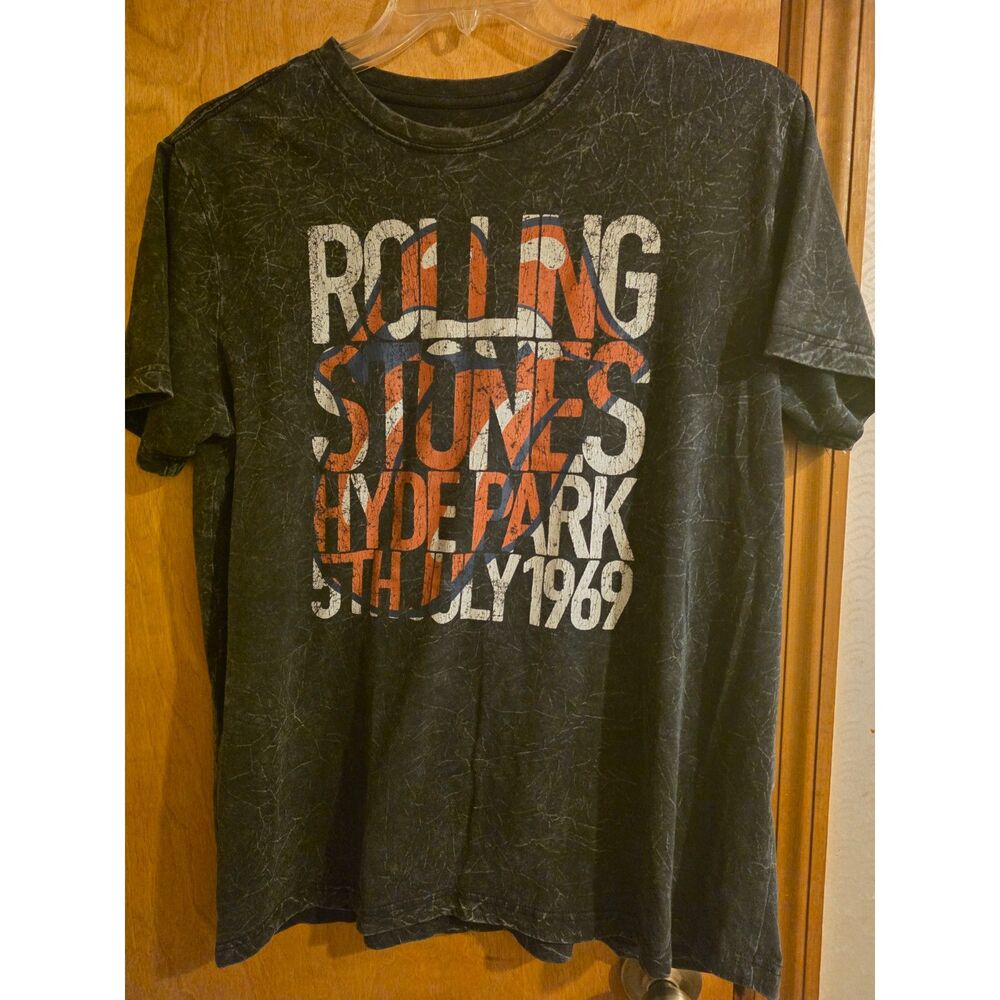 The Rolling Stones Hyde Park 5th July 1969 Mineral Wash T-Shirt Men's Size Large
